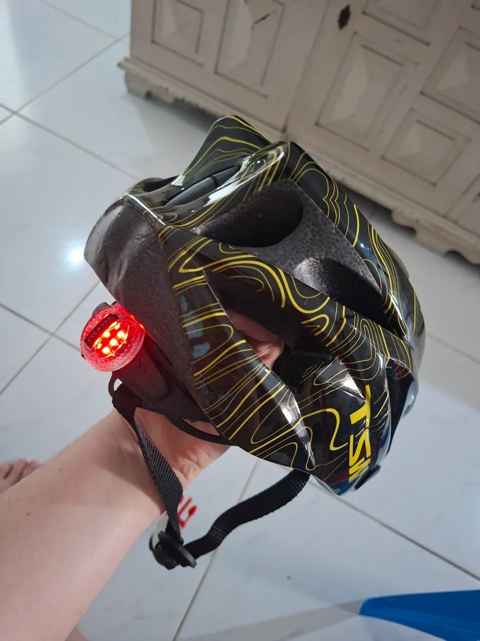 Capacete TSW Raptor Ill Com Luz LED e Viseira Removível, Amarelo G - Foto 3