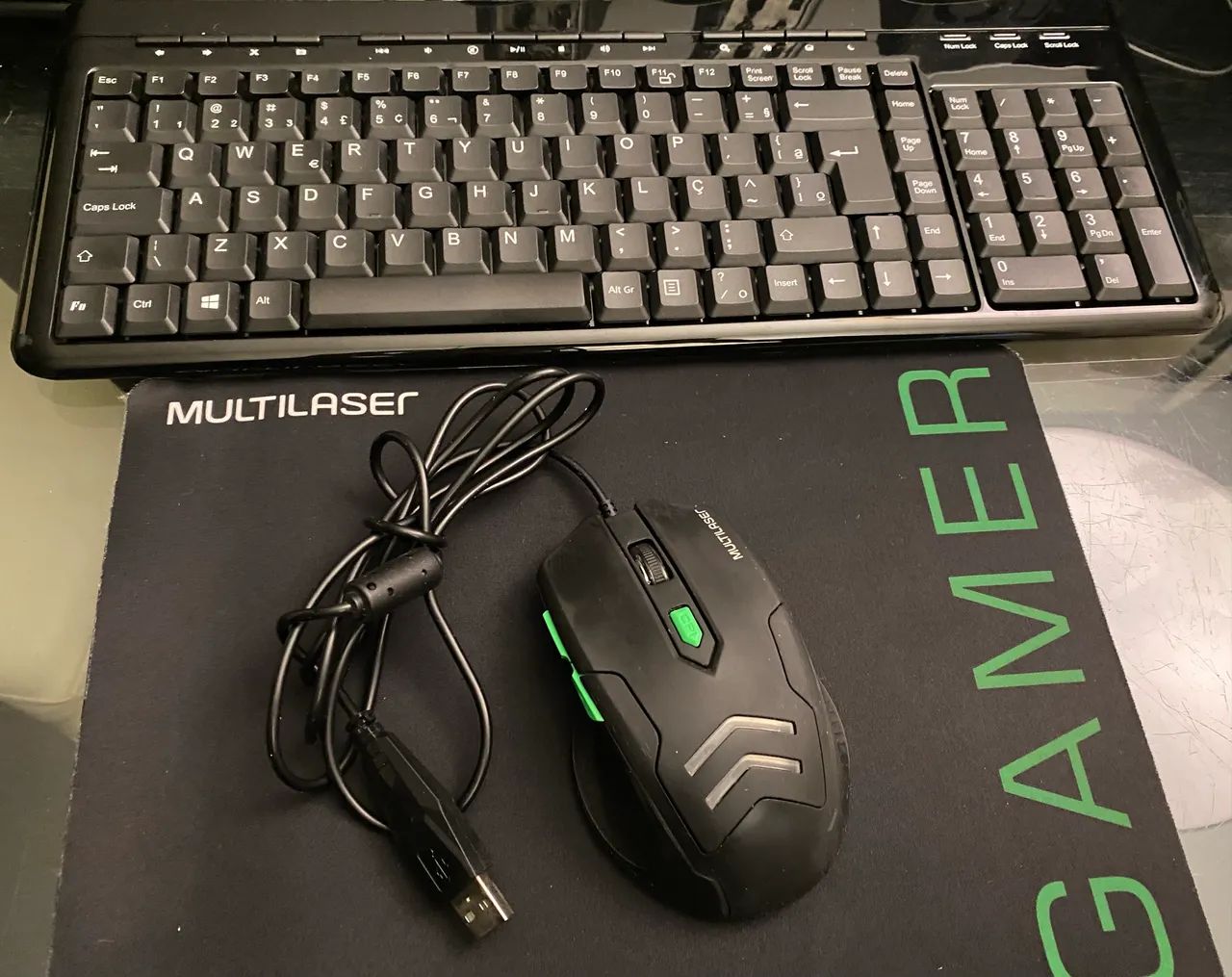  Mouse Gamer 3200 dpi Multilaser MO273 + mousepad + Teclado