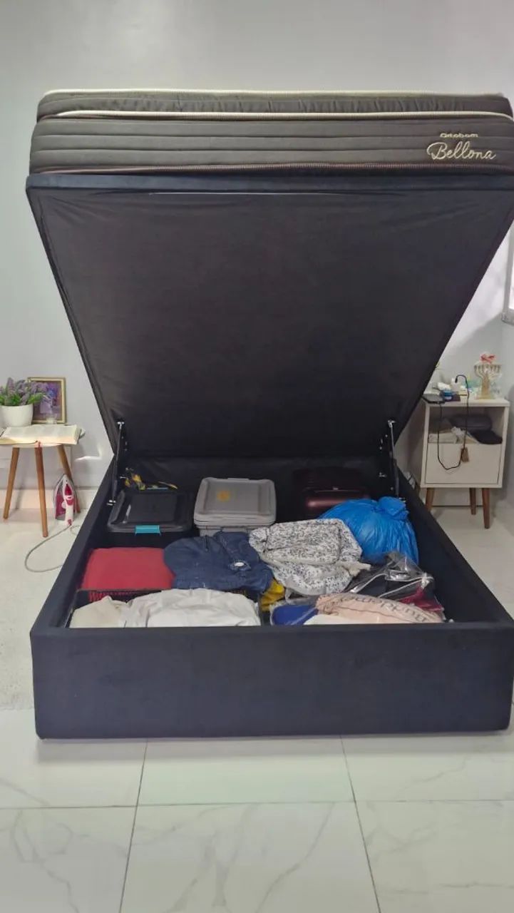 Cama casa com baú 