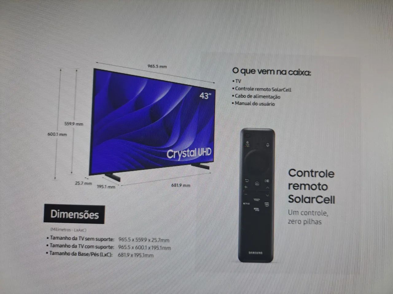 Smart TV 43" Samsung 4k UHD Crystal 3 HDMI - Foto 5