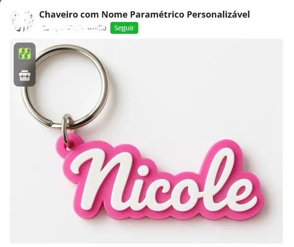 Chaveiro Personalizado com seu Nome - Impressora 3D  - Foto 2