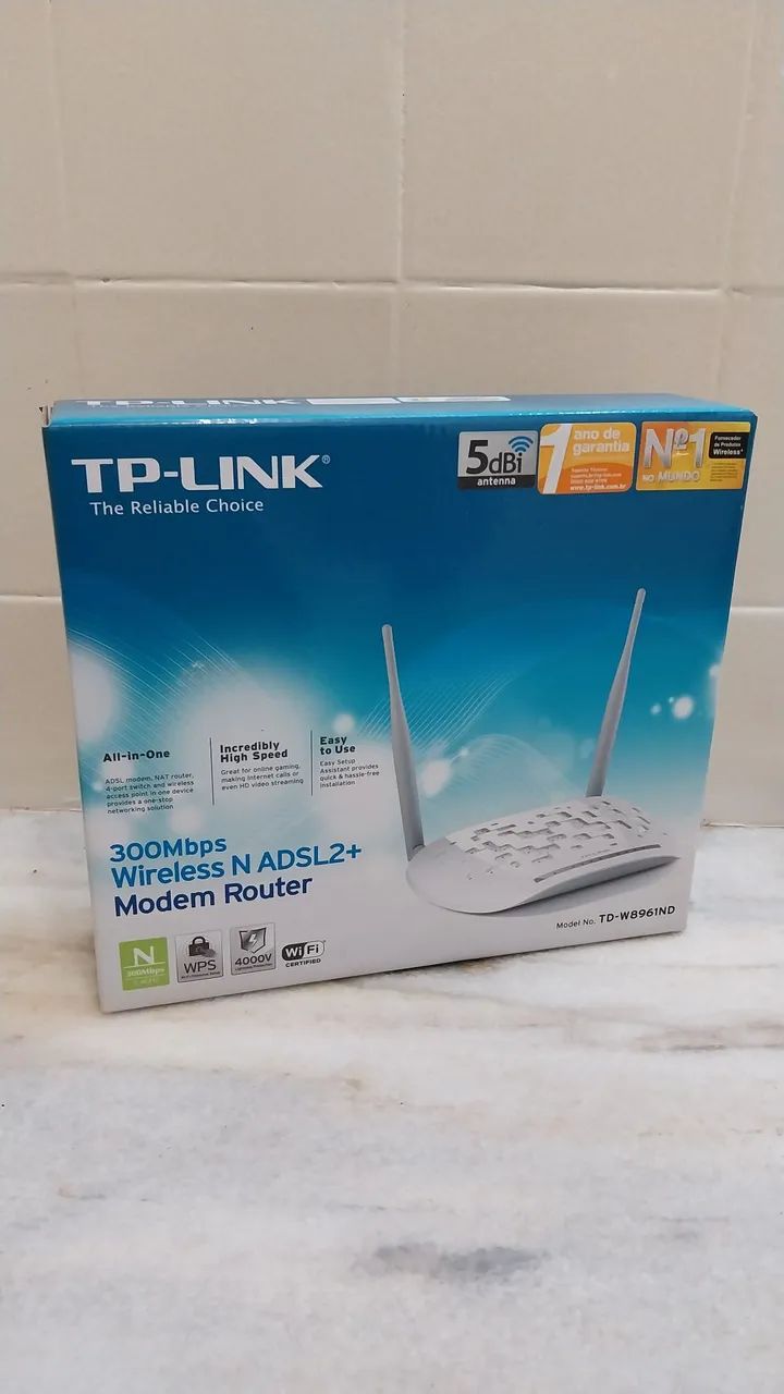 Modem Roteador Wireless TP-Link TD-W8961ND. 