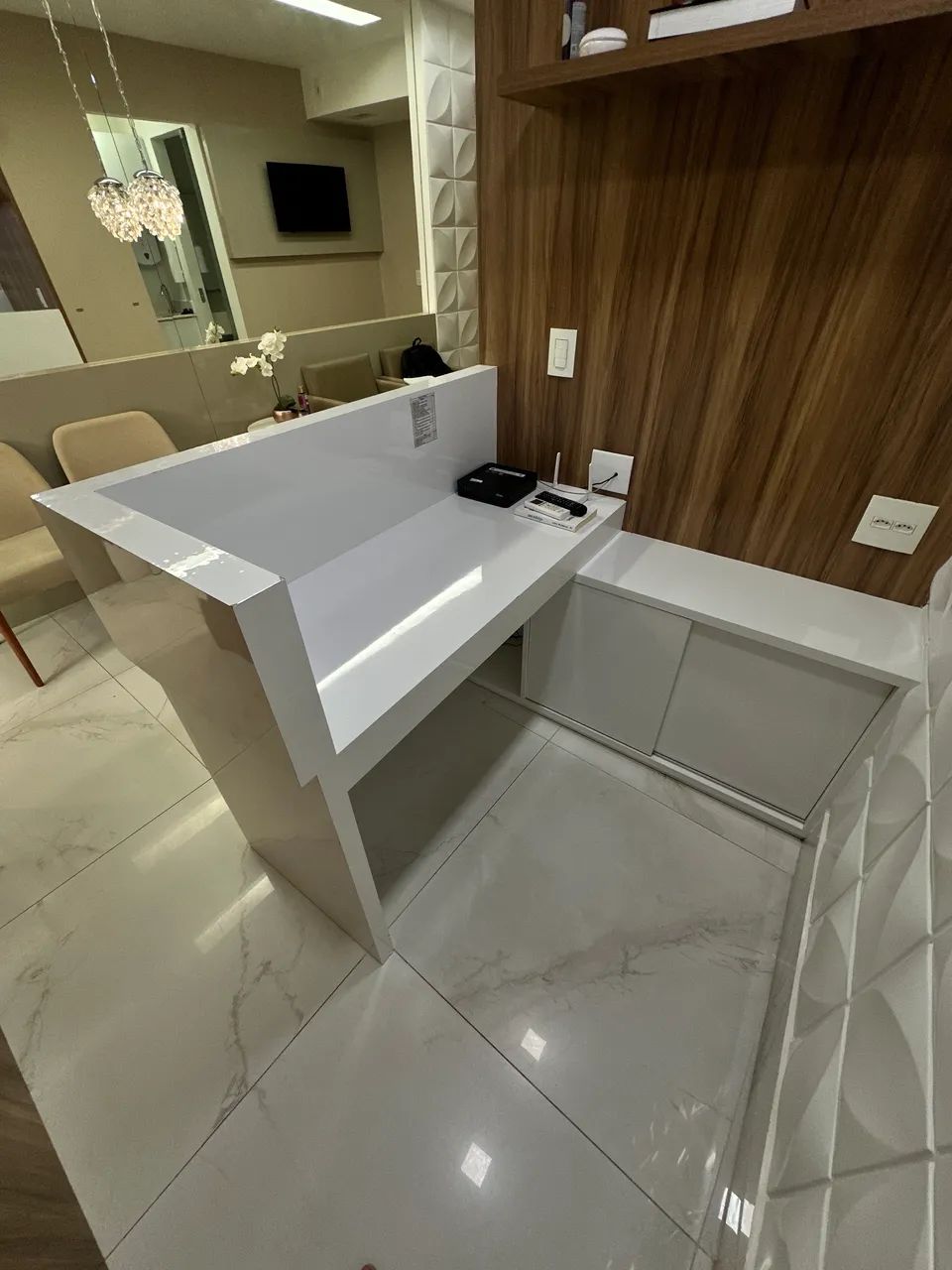 Balcão/Mesa MDF Laca Branca 