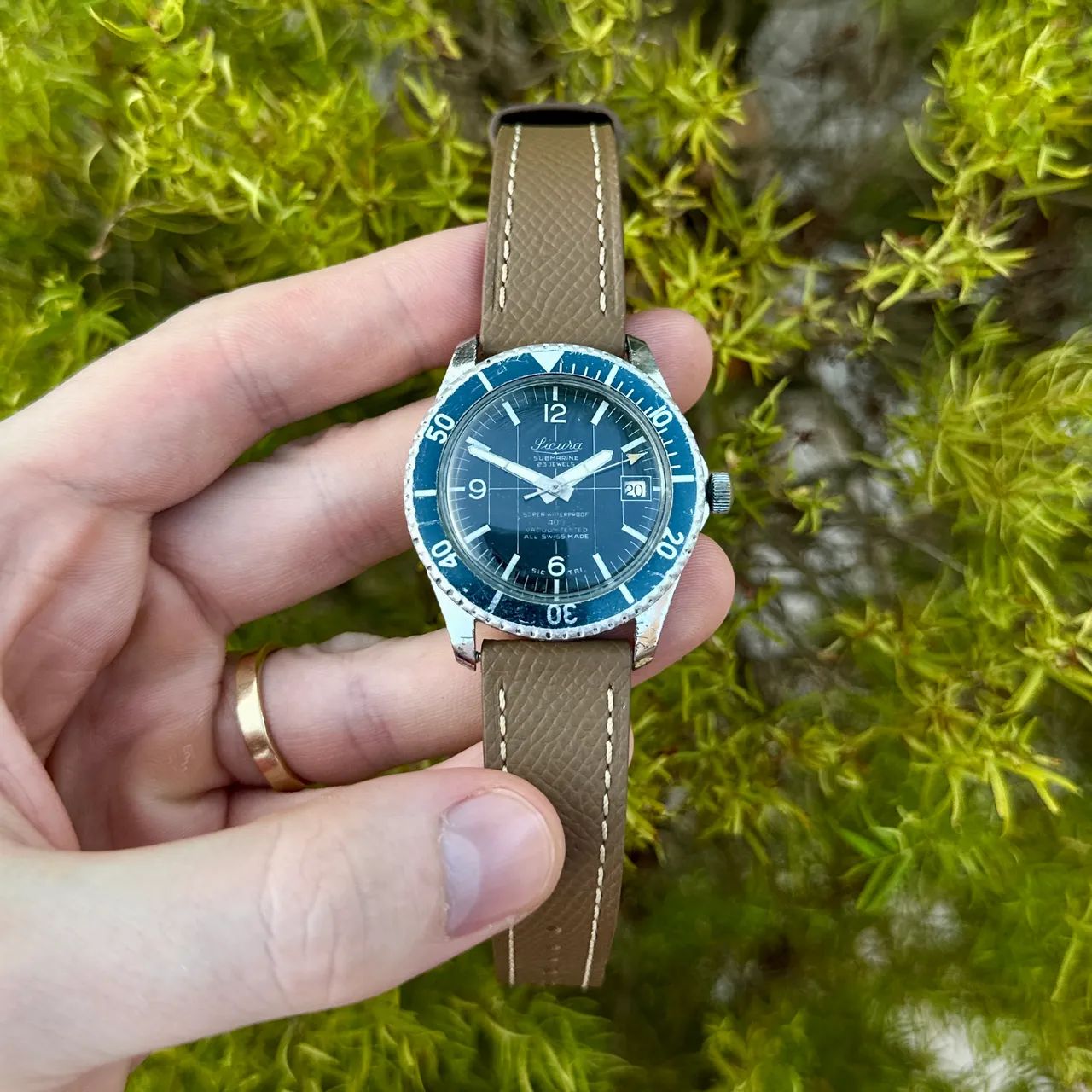 Relogio Sicura 400m Vintage Corda Manual 39mm Revisado