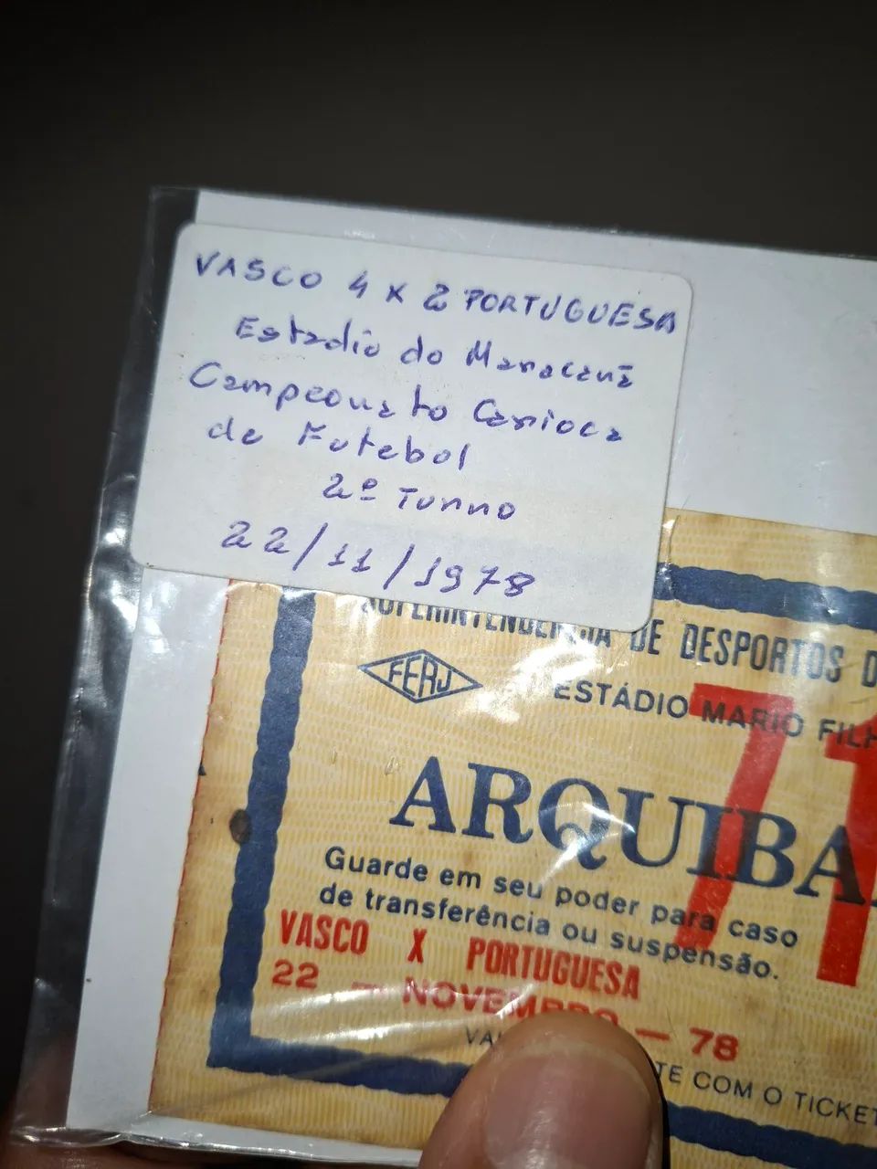 Ingresso antigo jogo Vasco X portuguesa 1978 - Foto 2
