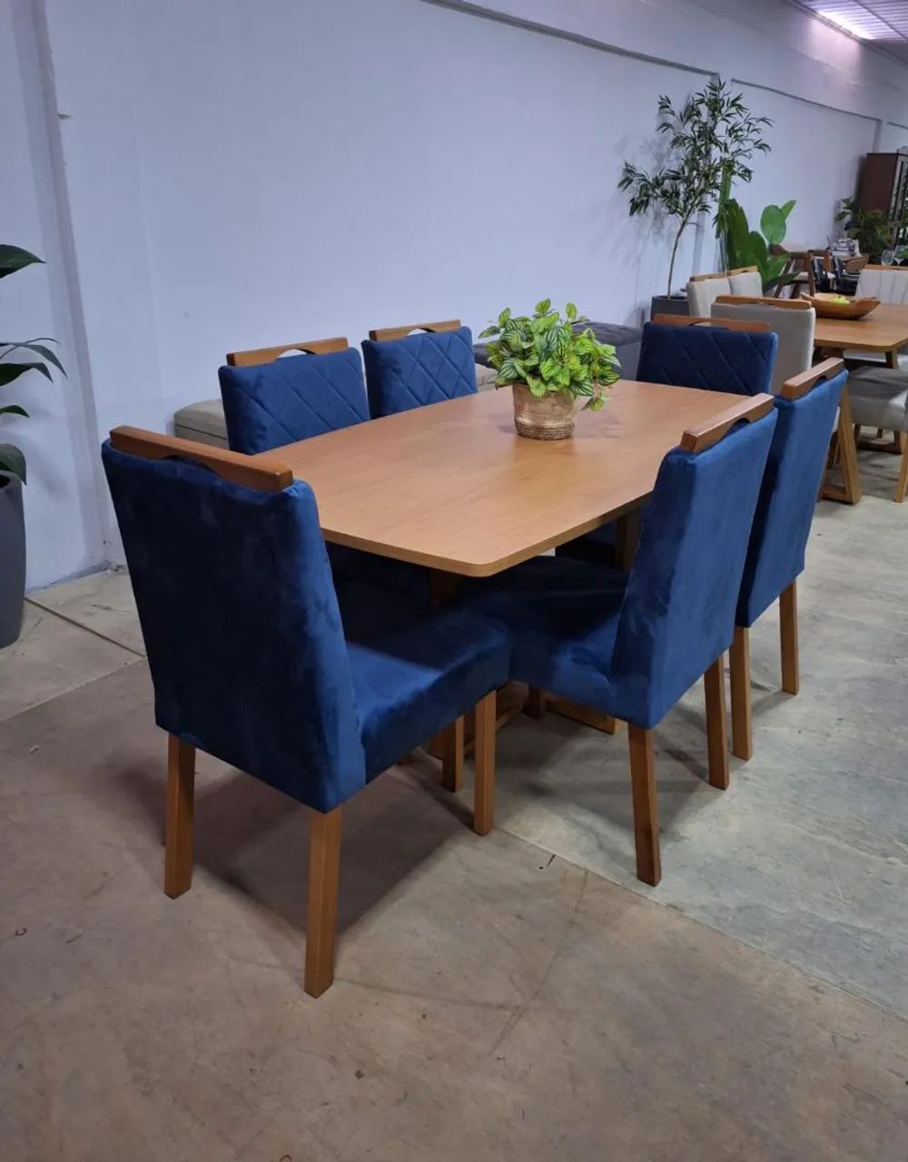Mesa de Jantar Pedro com 06 cadeiras Base madeira 1.70x90   - Foto 5