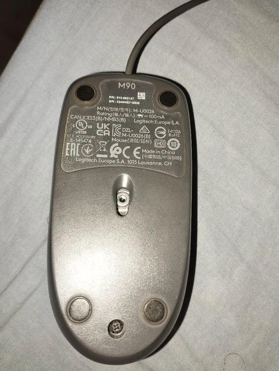 Mouse Logitech M90 com fio USB - Óptico 1000 DPI (usado sem defeito) - Foto 2