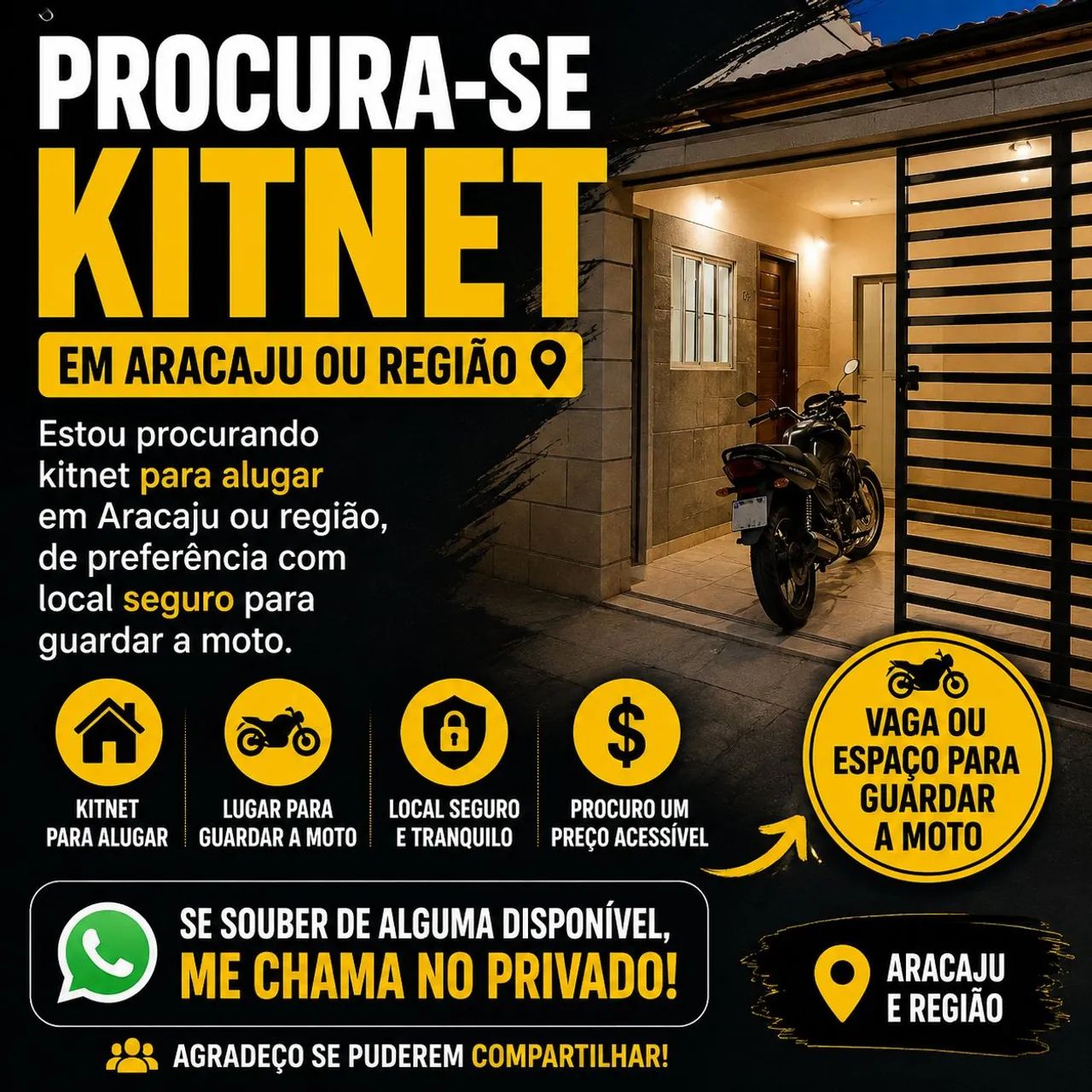 Procura-se kitnet ou casa 