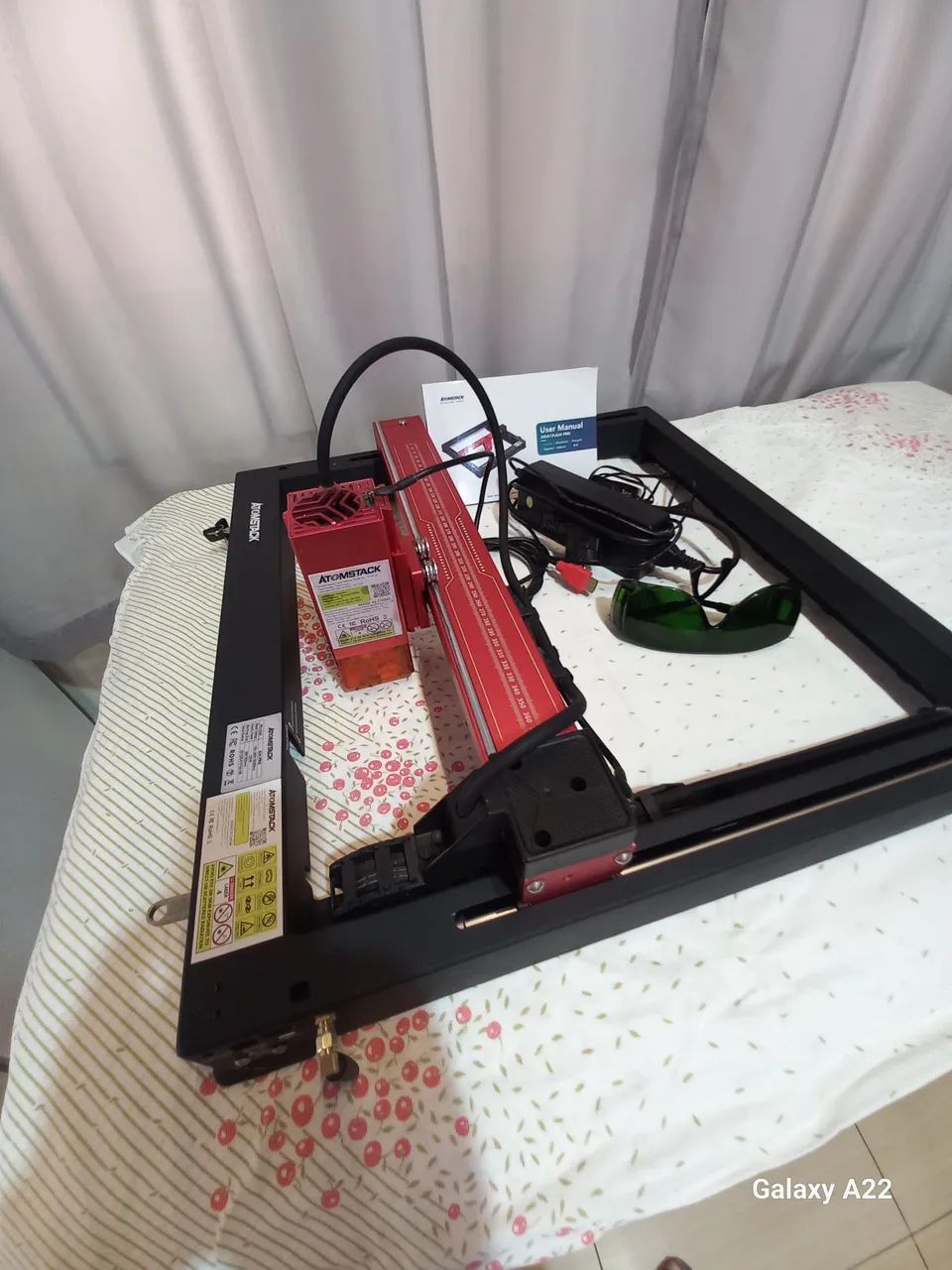 Atomstack A24 Pro  com carrinho para impressão de copos - Foto 4