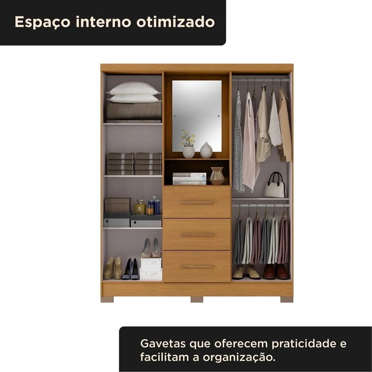 Guarda Roupa Capella com espelho ENTREGA E MONTAGEM GRÁTIS  - Foto 2