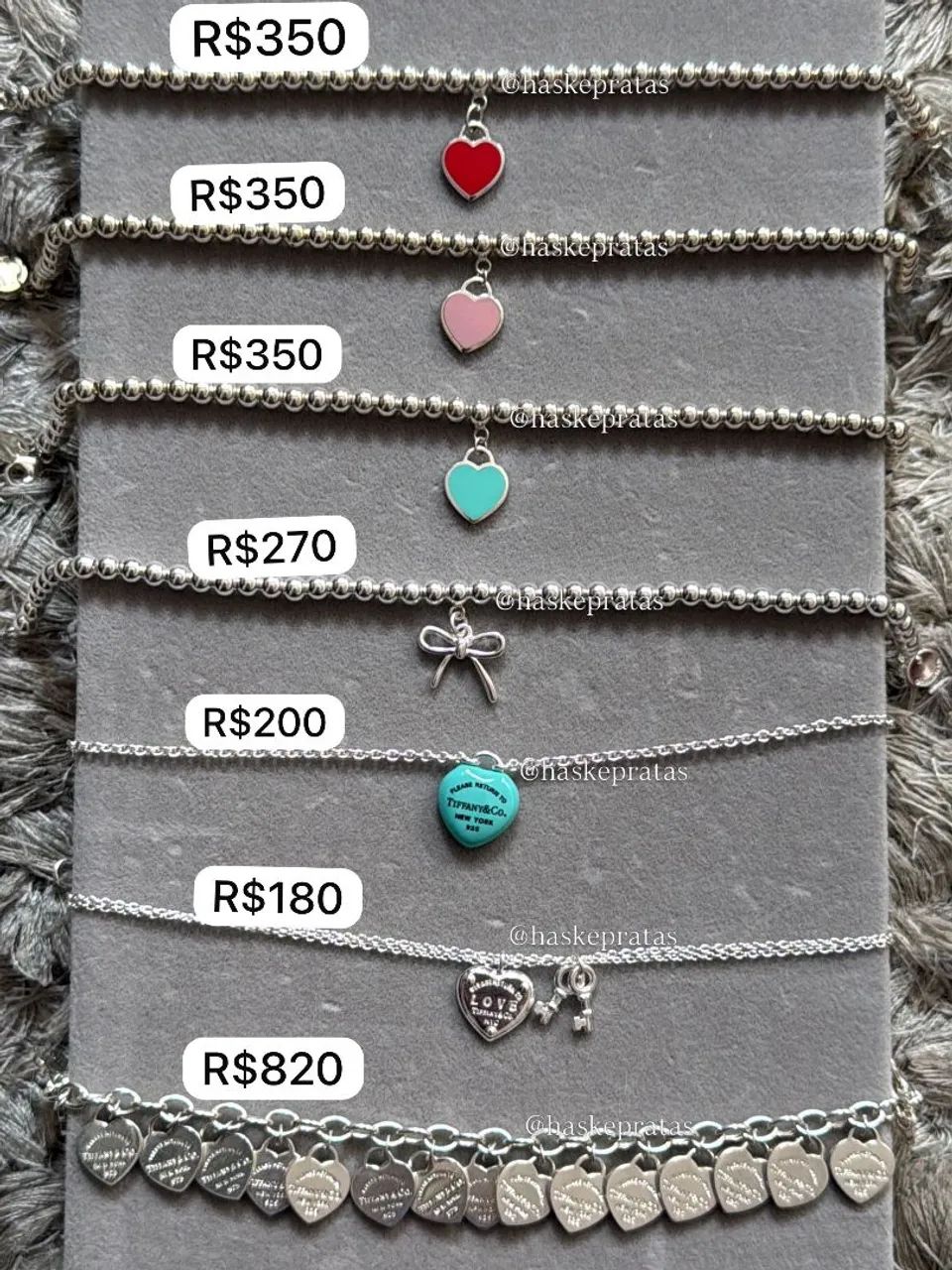 PULSEIRAS TIFFANY, PRATA 925