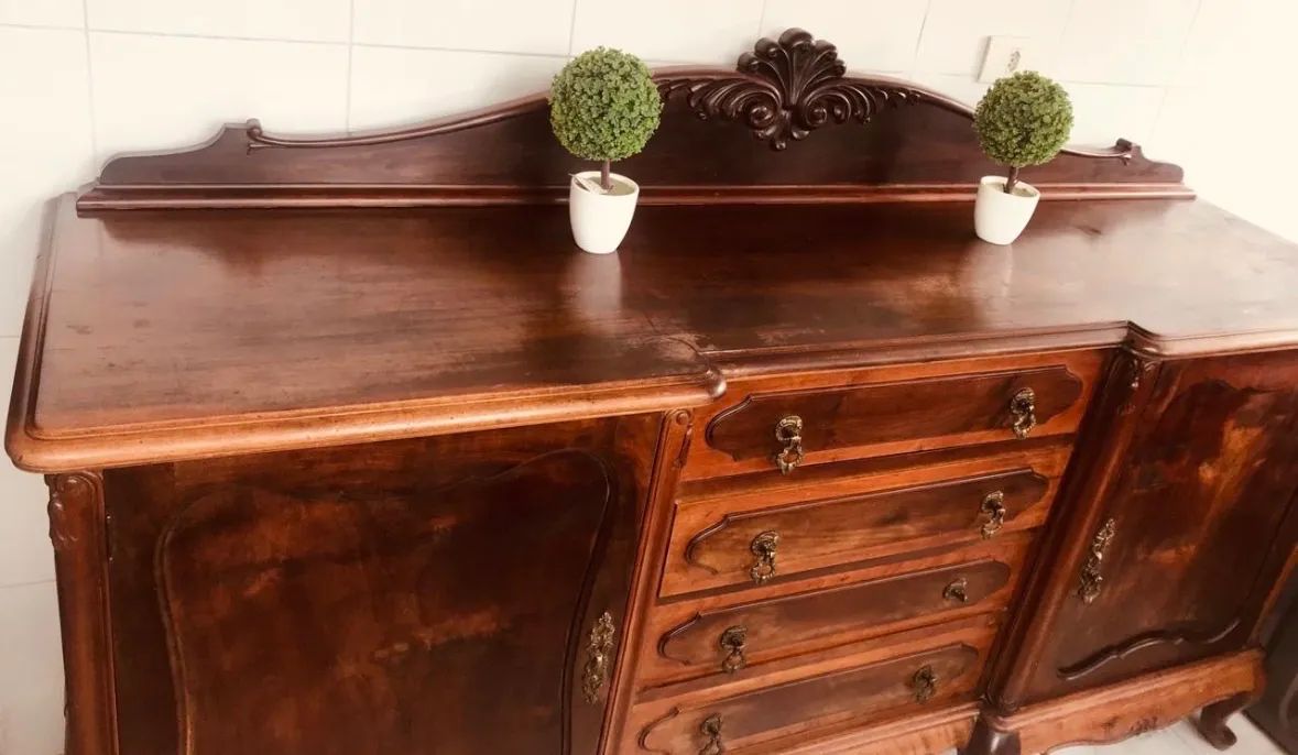 Buffet Colonial Antigo em Madeira Maciça - Peça de Época - Foto 4