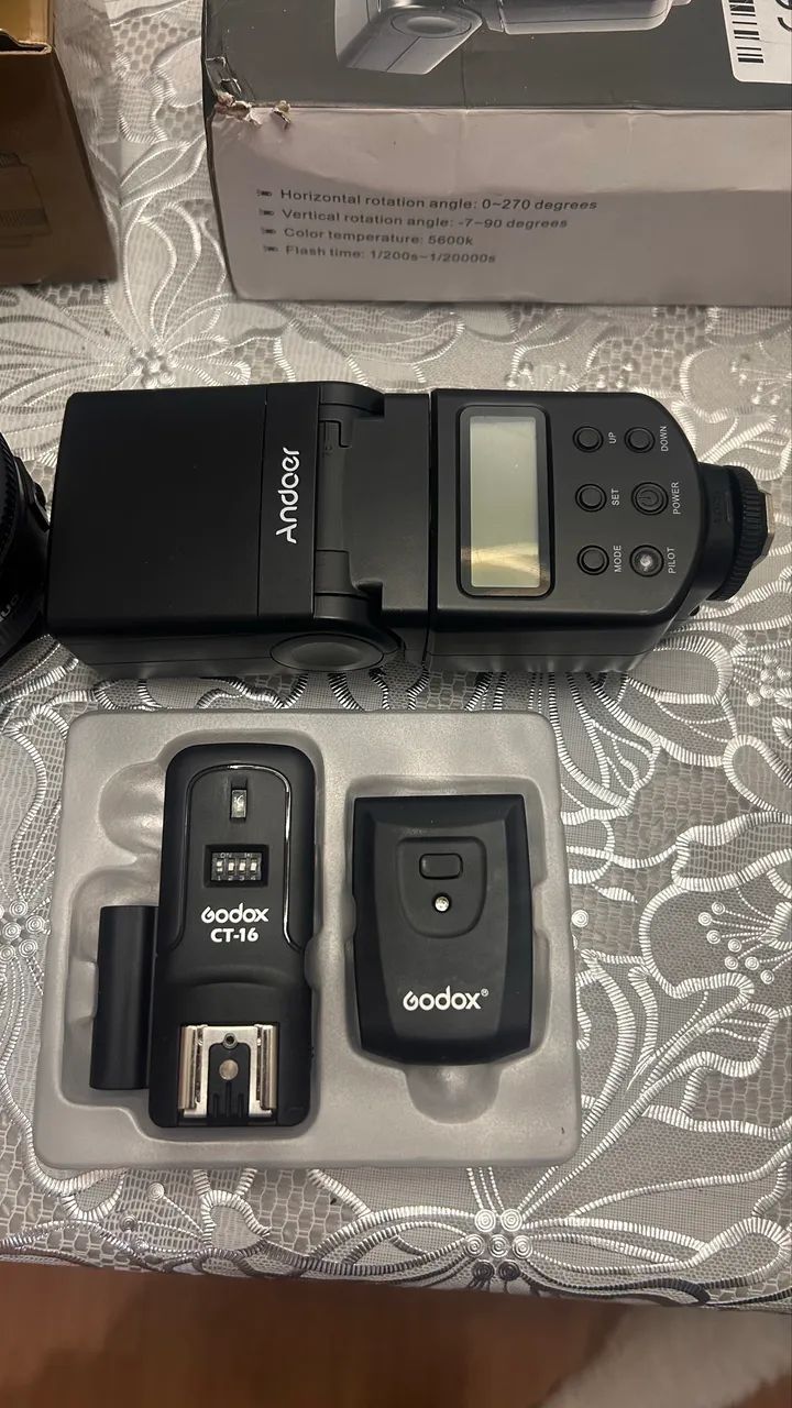 Cânon T6 + 2 lentes+ Flash + Rádio  - Foto 4