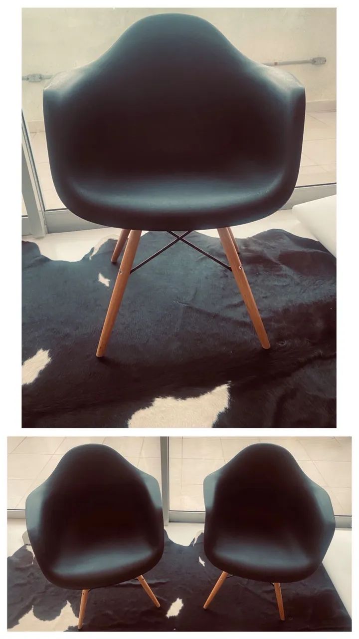 Cadeira Eiffel com braços mor preto