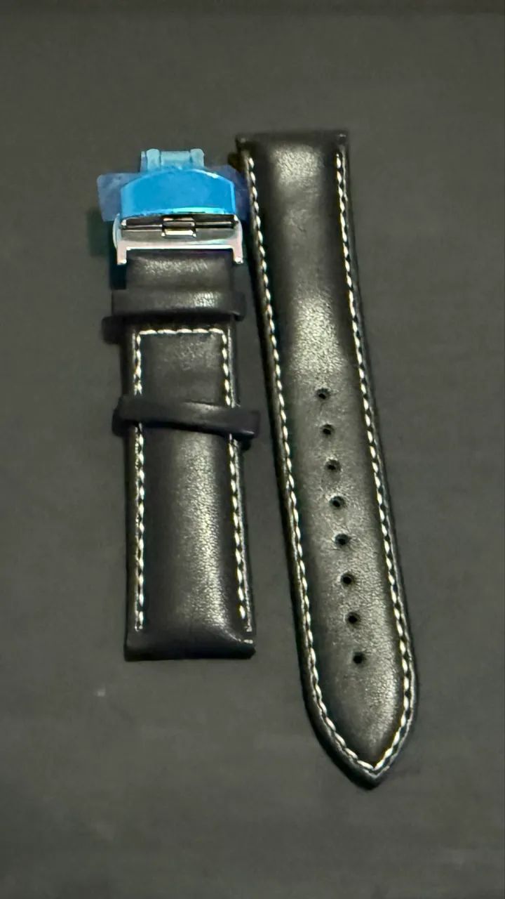 Pulseira de couro sintético para relógio de substituição universal de 22mm 