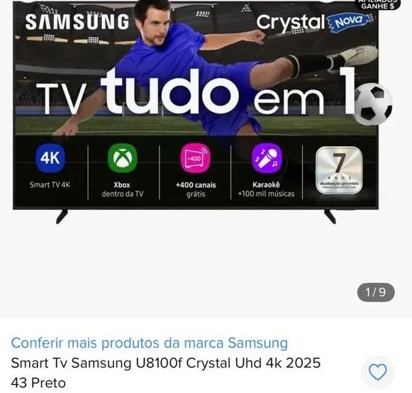 Smart TV 43" Samsung 4K UHD Crystal UHD com Xbox  - Foto 2