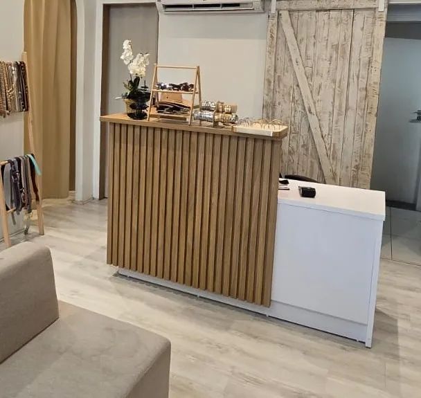 Balcão Atendimento Recepção/Comercio em "L" 100% MDF