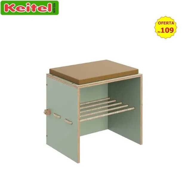 Banco Com Futon e Cordas Cordel Cor Verde - 1004 -