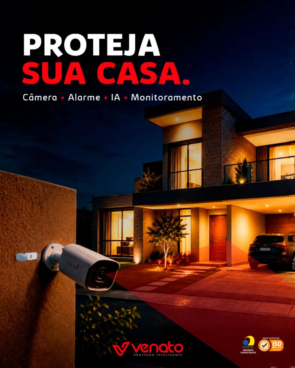 Câmera + Central de Alarme + Segurança + IA