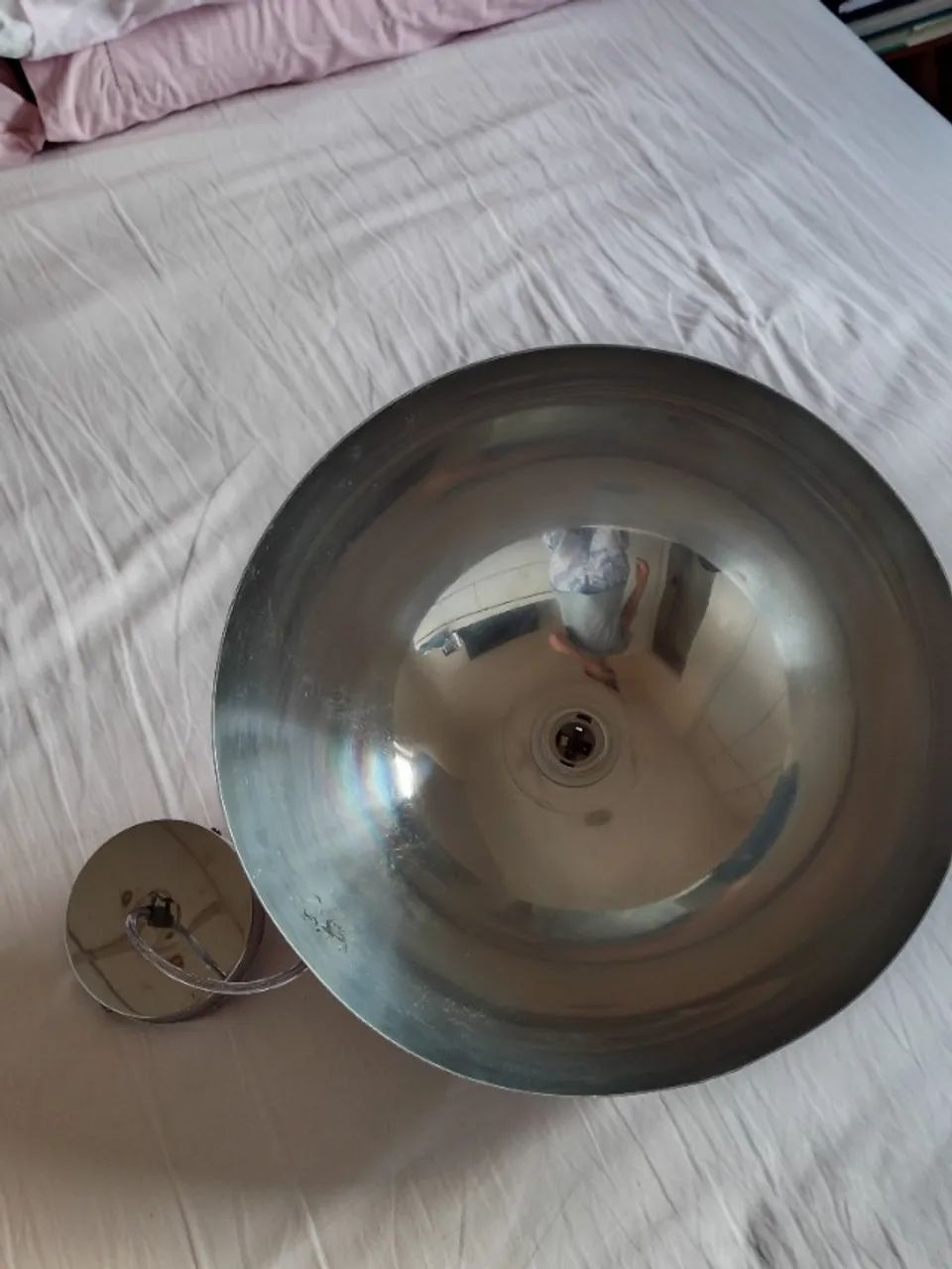 Lustre Meia Lua - Alumínio Escovado - Foto 4
