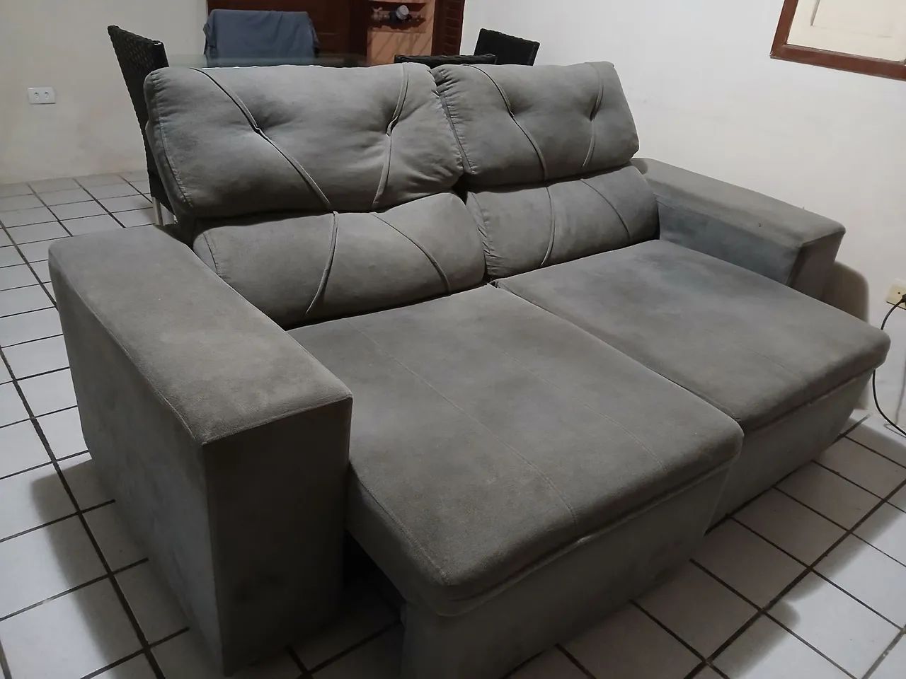 Sofá Retrátil + Reclinavel 3 lugares Suede