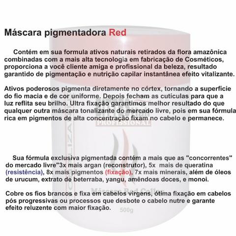 3 Máscara Color Red Vermelha Bittes Hair 500g - Foto 2