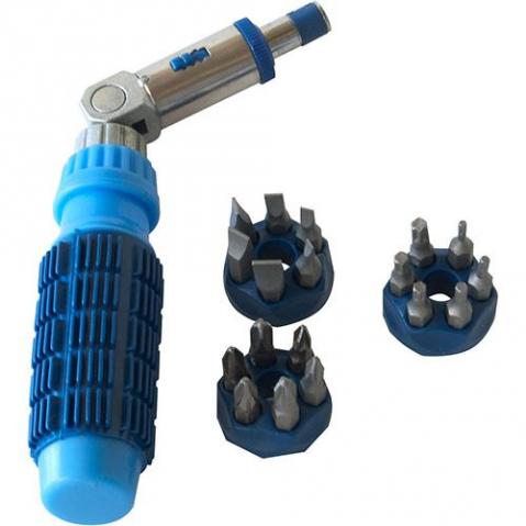 Chave Articulada Com Catraca (18 Bits) Megatools Jogo com 18 unidades - Foto 2