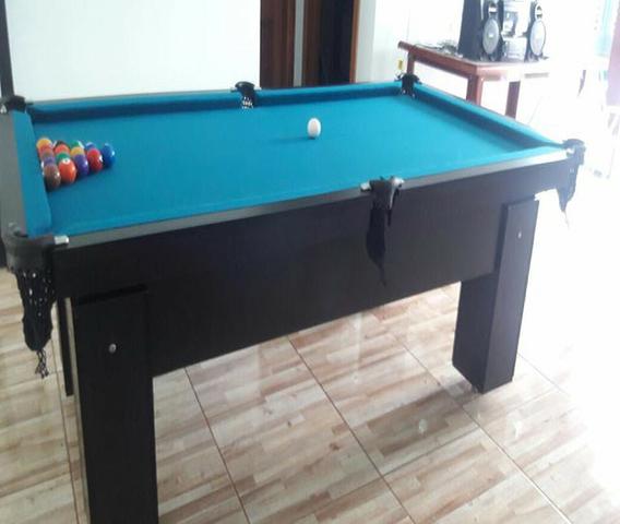 Mesa Residencial Cor Preta Tecido Azul Mod. BHOZ9962 - Foto 2