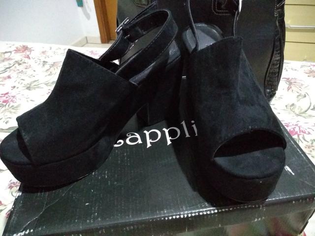 Sandália Suede Preta - Foto 2