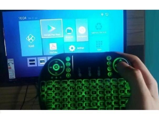 Miniteclado com mause touch usb sem fio wifi luminoso 3 cores para smart tv box pc gamer - Foto 2
