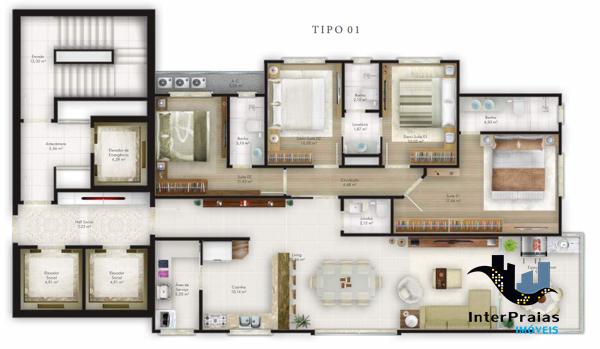 Apartamento com 3 quartos no Grand Soleil Residence - Bairro Meia Praia em Itapema - Foto 16