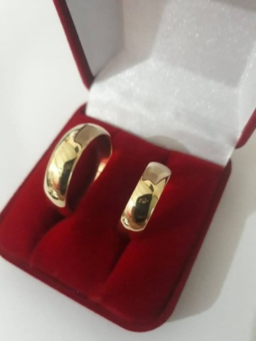 Par aliança moeda Antiga cor de Ouro com garantia  - Foto 5
