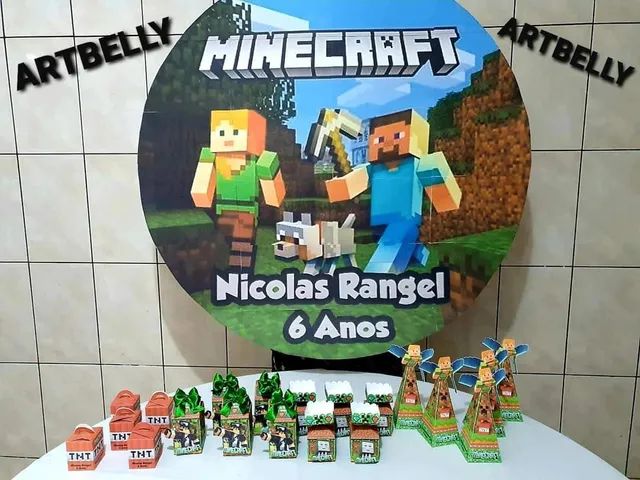 Bolo Minecraft (locação Brasília Df)