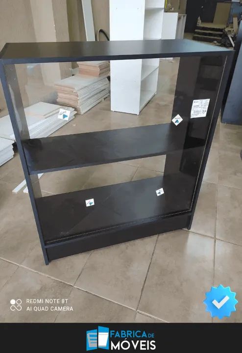 Balcão Caixa + 3 Balcões Vitrine Preto - Foto 3