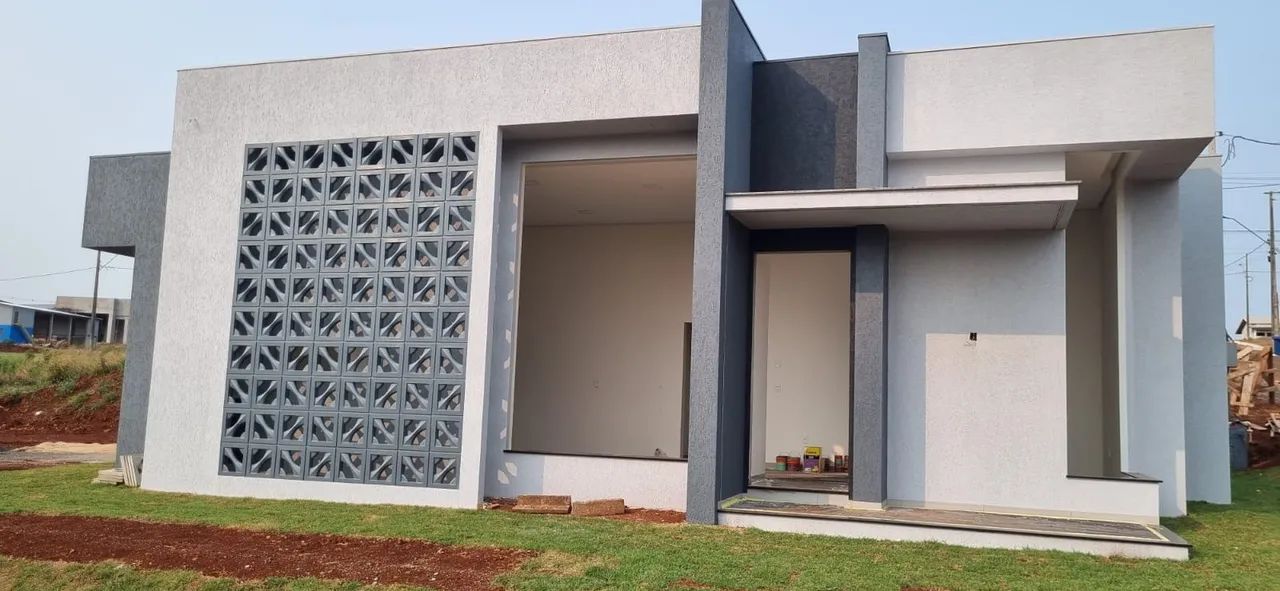 Parede de blocos vazados, moderna e elegante