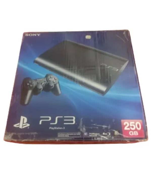 caixa de playstation 3 super slim adesivada com fita acrílica