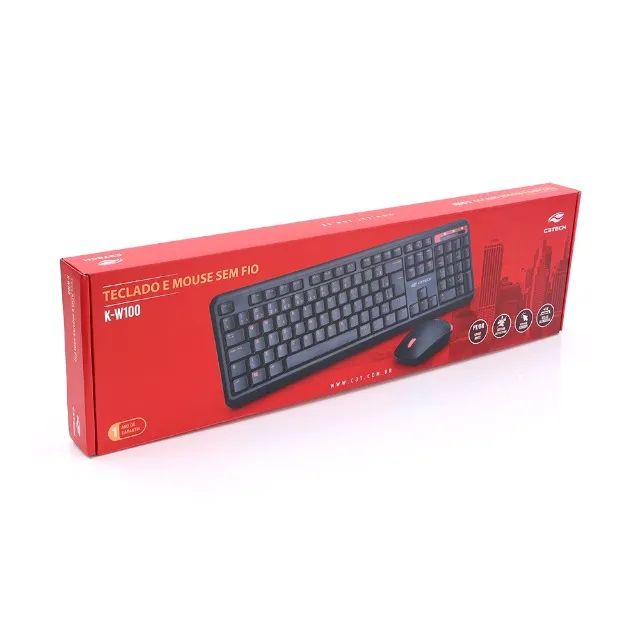 Kit Teclado e Mouse Sem Fio Gamer C3Tech K-W100BK - WZetta - Foto 2