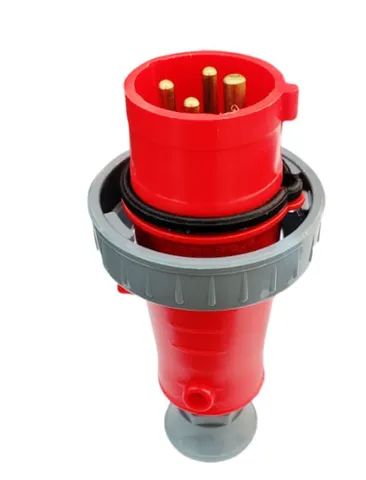 Plugue de Tomada Industrial Steck 16A 3P+T de 380 a 440V IP67 6 Horas Vermelho N4076W