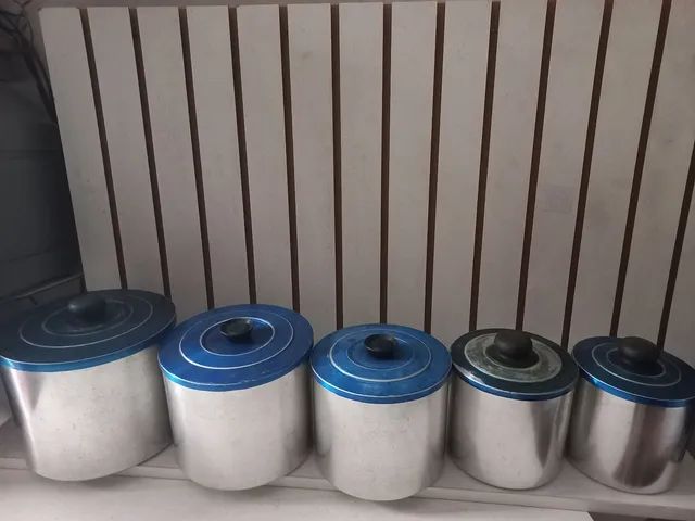Antigo porta mantimentos 5 peças  - Foto 3