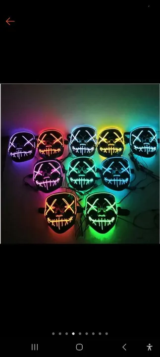 Máscaras de LED Neon Halloween - Diversas Cores