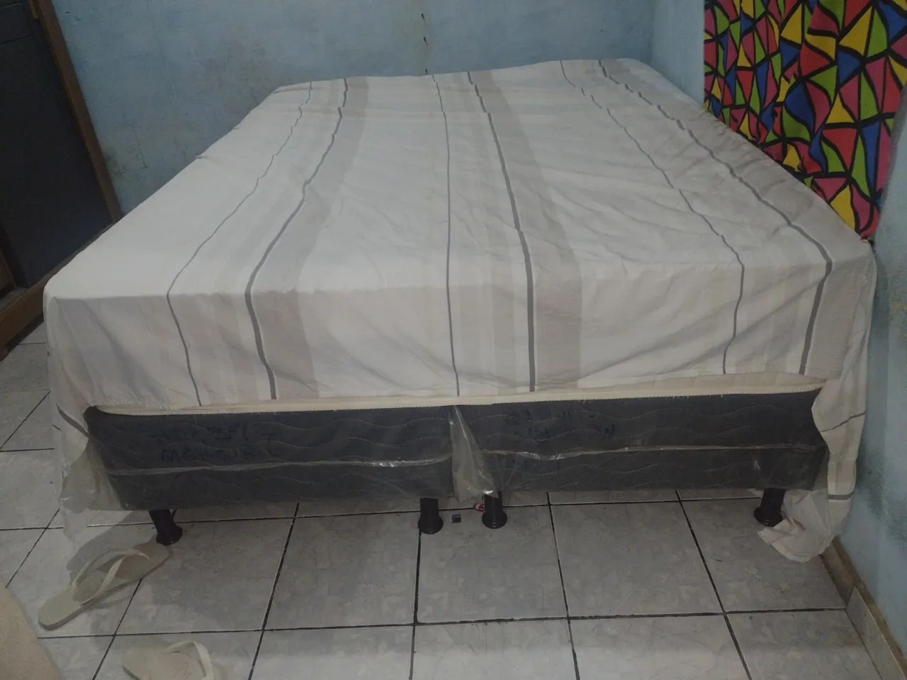 Cama Box Casal com Colchão