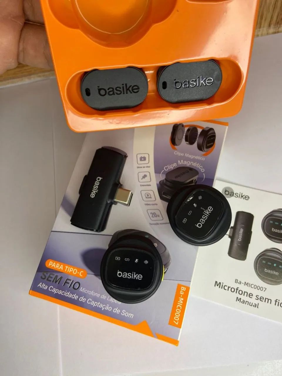 Microfone de Lapela Sem Fio Tipo C - BASIKE - Ba-MIC0007