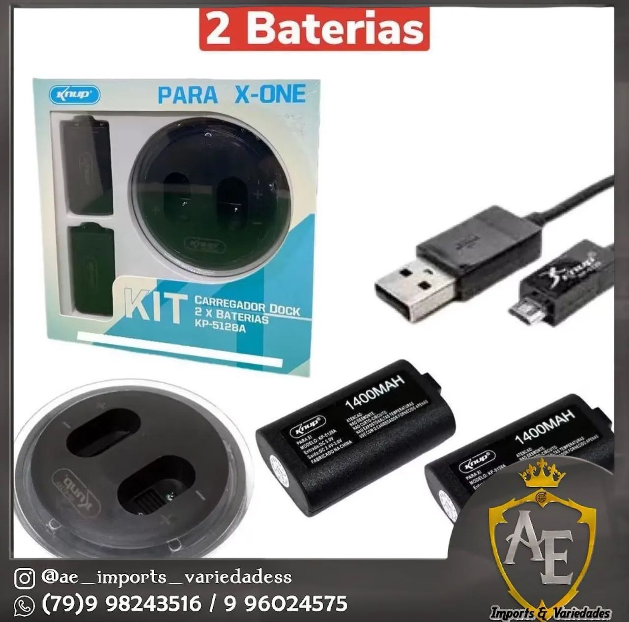 2 bateria XBOX ONE
