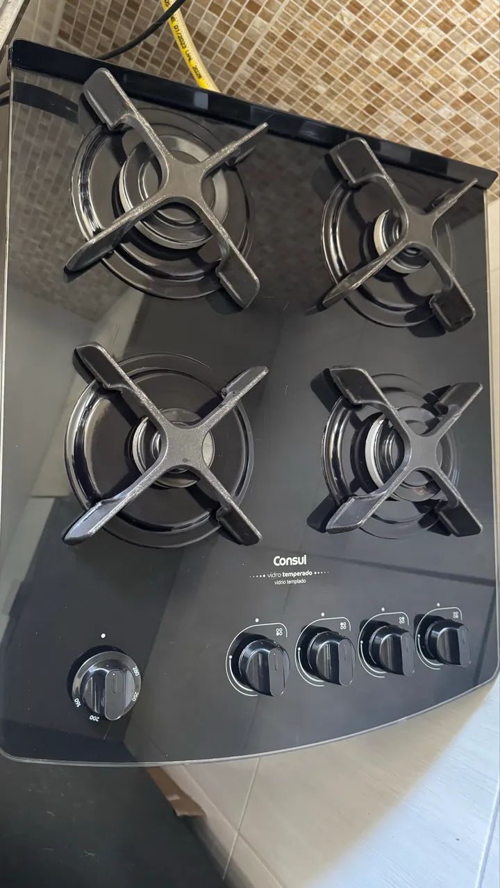 Fogão Cônsul 4 bocas Inox mesa vidro CFO4VAR - Foto 4
