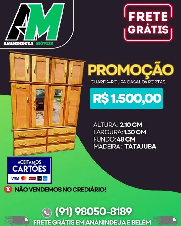 Guarda - roupa casal 4 portas - NOVO 