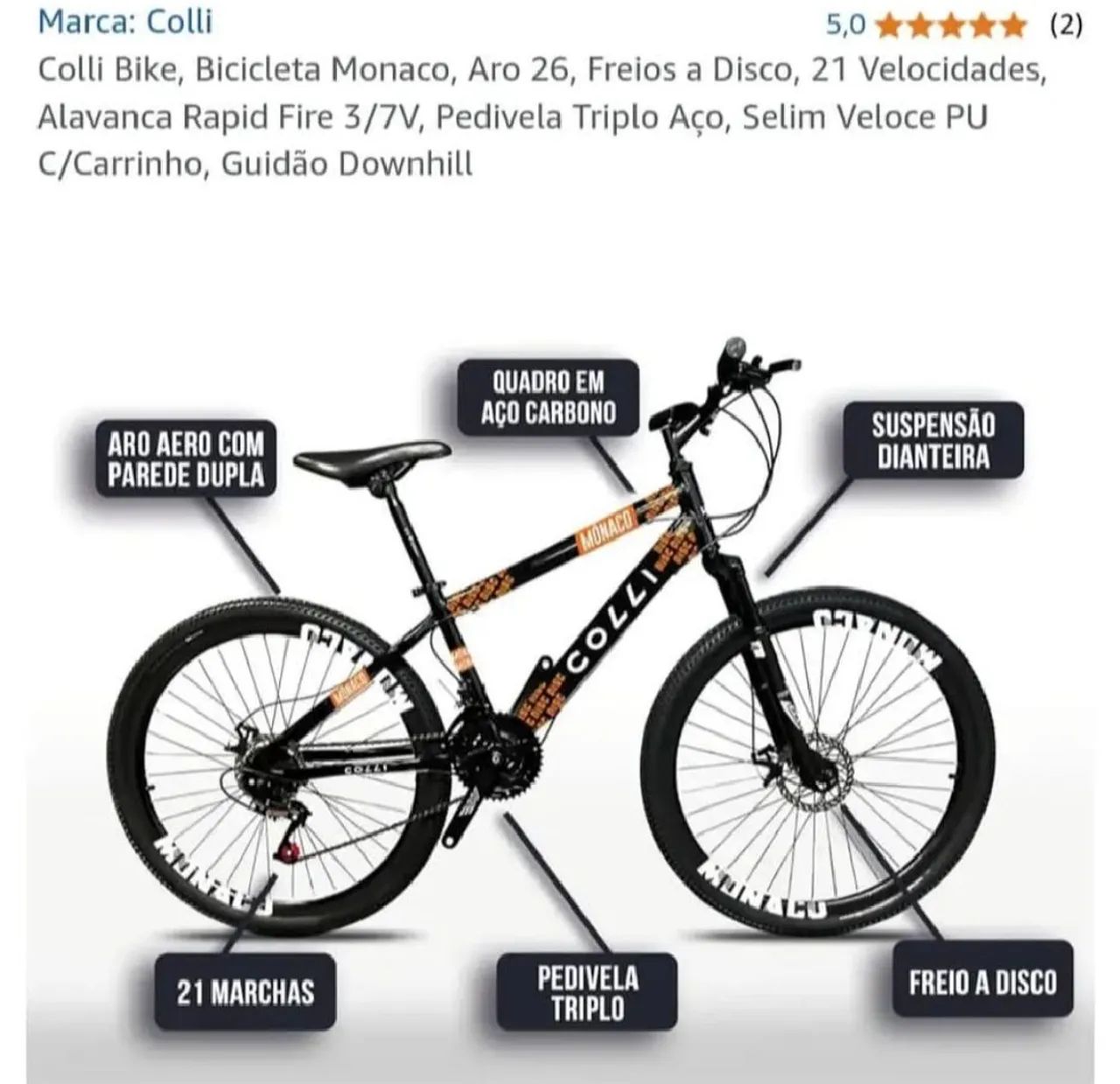 Vendo Bicicleta Monaco Colli aro 26 Semi Novo  - Foto 4