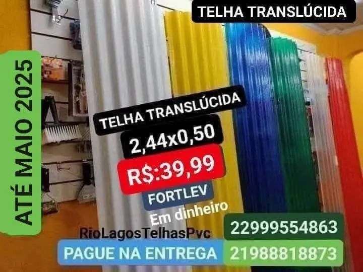 Telhas Translúcida fibra de vidro 