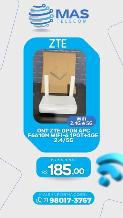 Roteador ZTE GPON APC F6610M WiFi-6 1POT+4GE 2.4/5G