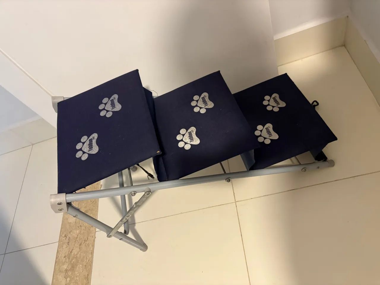 Escada para Pet - 3 Degraus - Azul - 45 cm