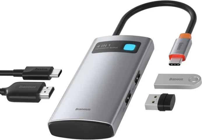 Baseus 4-in-1 HUB USB C, Tipo C Carregamento 100W
